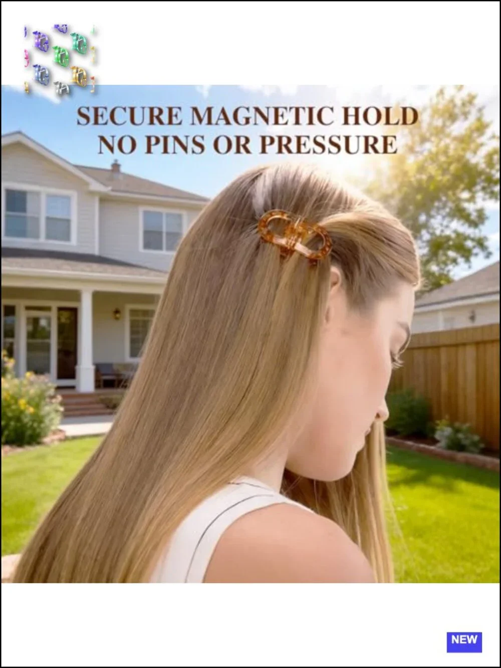 Magnetic Bow Hair Clips, Strong Hold No-Slip Ponytail Holder Accessories